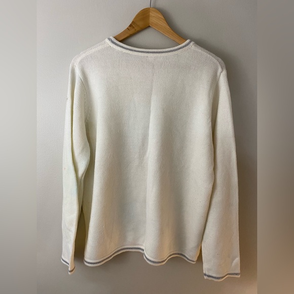 Winter White Christmas Sweater XL Festive Scottie Dog Design Women's Pullover - Picture 2 of 7